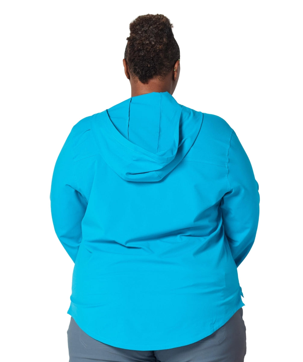 Alpine Parrot Arroyo Womens Sun Hoodie Tidal Blue Plus Sizes 1-5