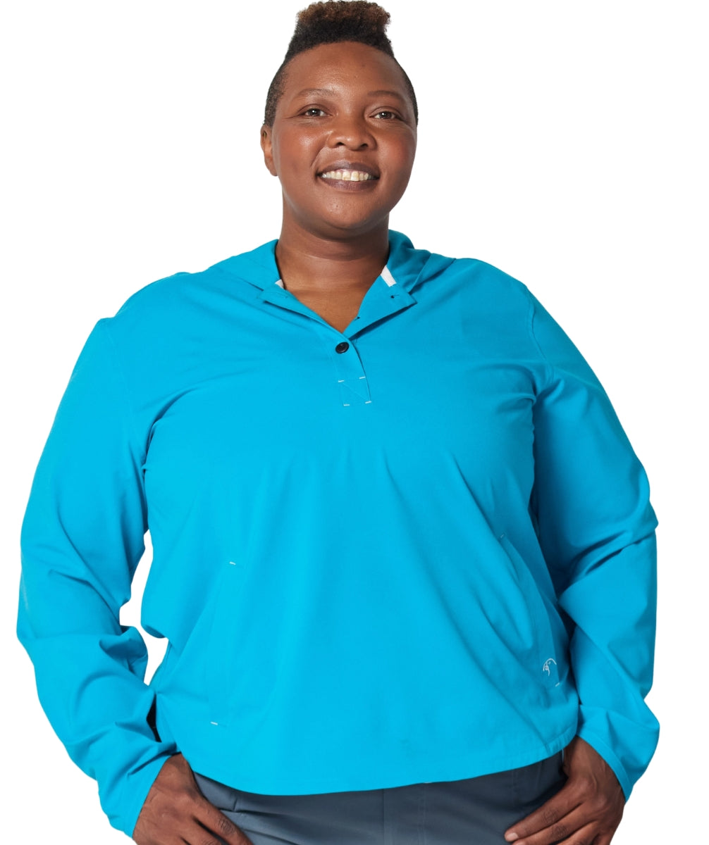 Alpine Parrot Arroyo Womens Sun Hoodie Tidal Blue Plus Sizes 1-5