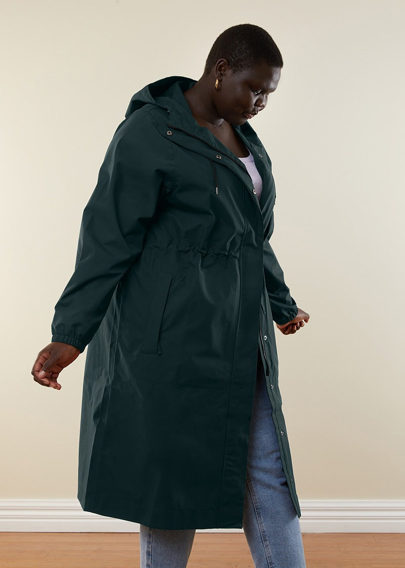 Buy Amble Overland Womens Plus Size Rain Long Jacket Eucalyptus 2XL 4XL Plus Outdoor