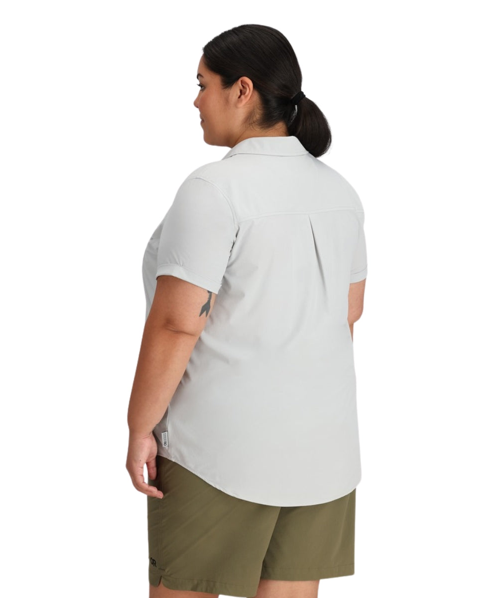 Outdoor Research Astroman Short Sleeve Sun Shirt Pebble Women's Plus Size 1X-3X