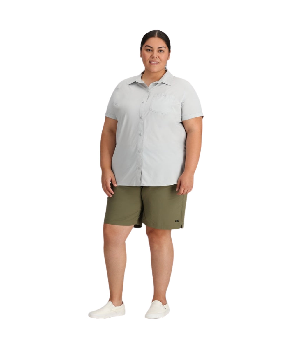 Outdoor Research Astroman Short Sleeve Sun Shirt Pebble Women's Plus Size 1X-3X