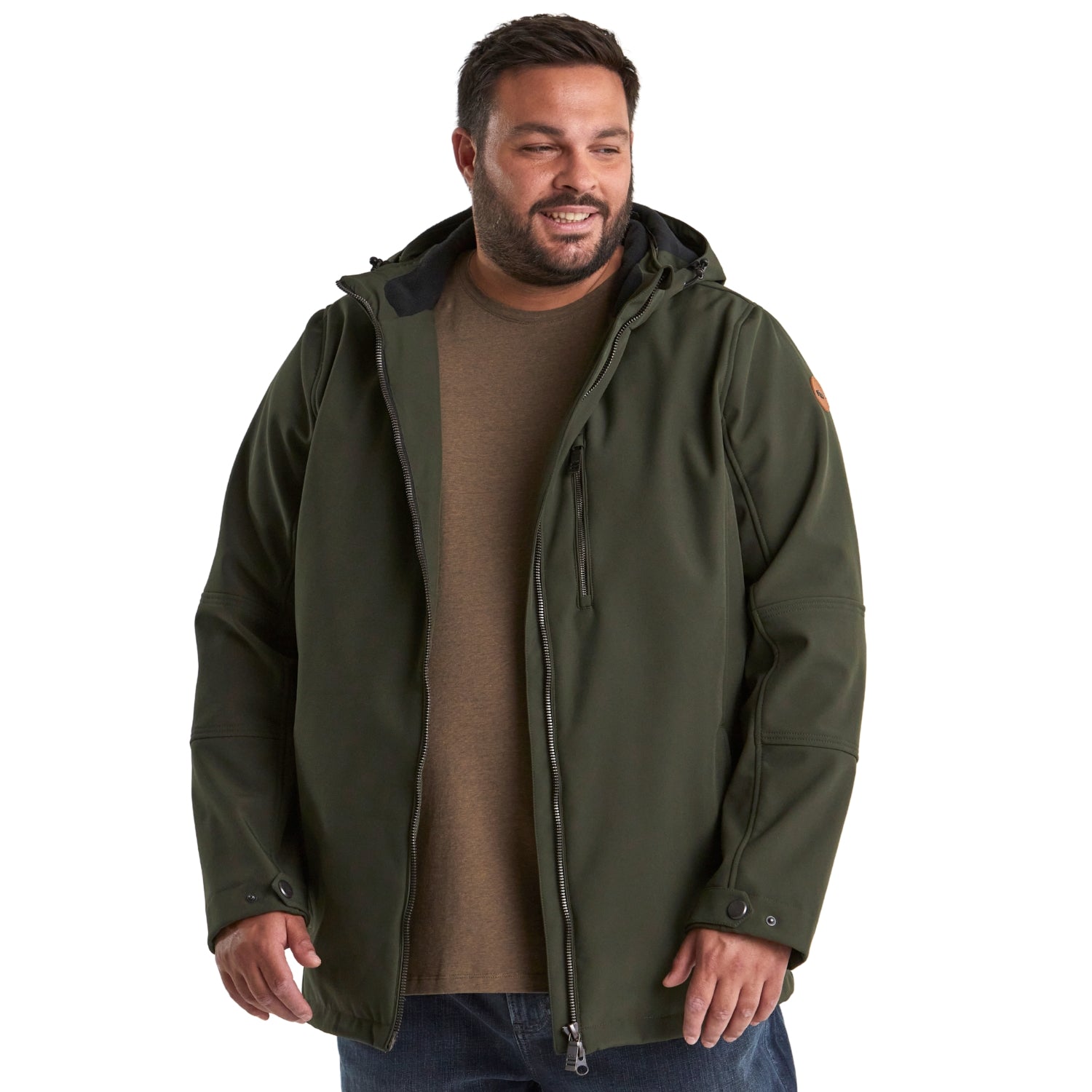 STOY Mens Plus Size Softshell Jacket Dark Olive Sizes 3XL-6XL