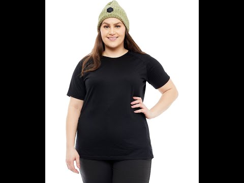 Wilderness Wear Womens Light Merino 170 Plus Size T-Shirt Black